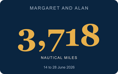My Cruise Story Personalised Cruise Card Magnet, Bank Card Sized, Your Route and Ports: bank card sized cruise magnet in the Midnight style, the nautical miles sailed set large in gold