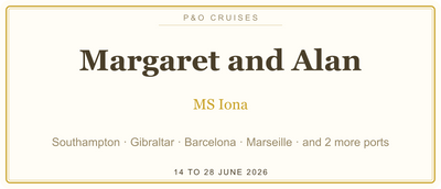 My Cruise Story Personalised Cruise Ticket Magnet, Your Ship, Dates and Route: cruise ticket magnet set like a vintage ocean liner ticket, ruled in gold
